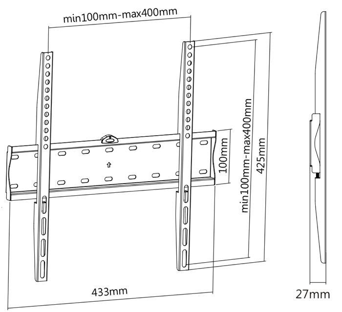 Fladskærmsbeslag slim 32-55"